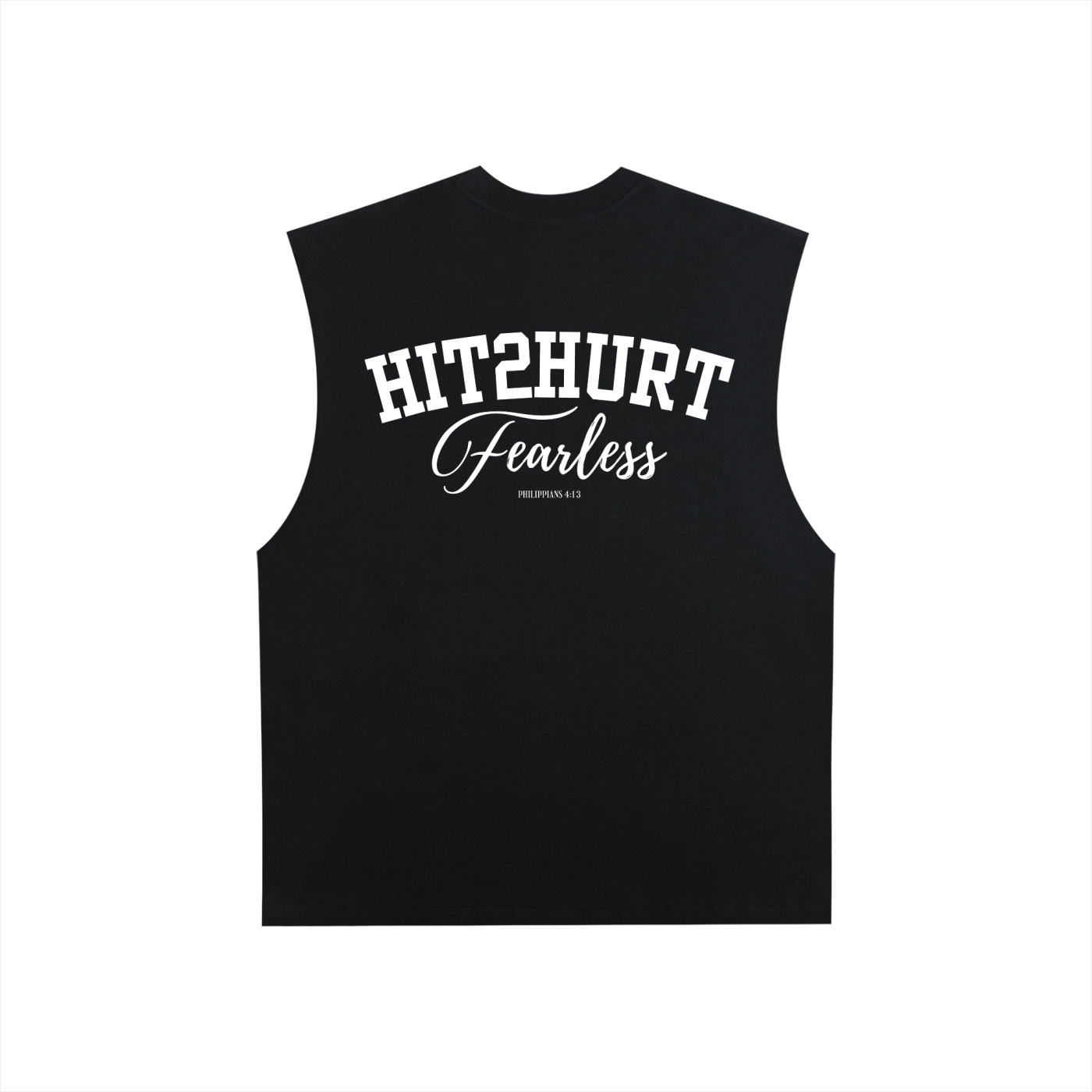 HIT2HURT 'Fearless' Raw Edge Cotton Singlet - HIT2HURT
