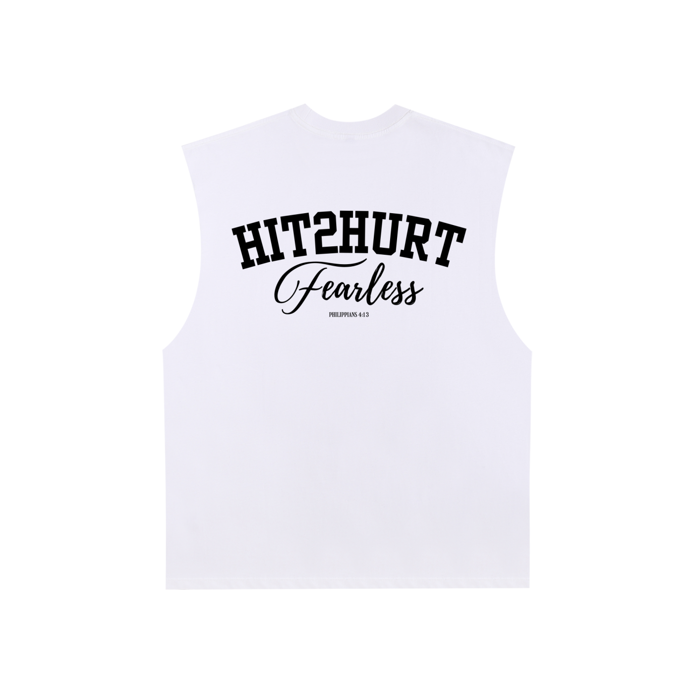 HIT2HURT 'Fearless' Raw Edge Cotton Singlet - HIT2HURT