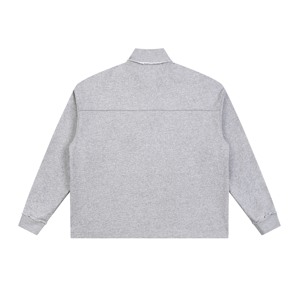 Half-Zip Rolled Edge Fleece Sweatshirt ODMPOD
